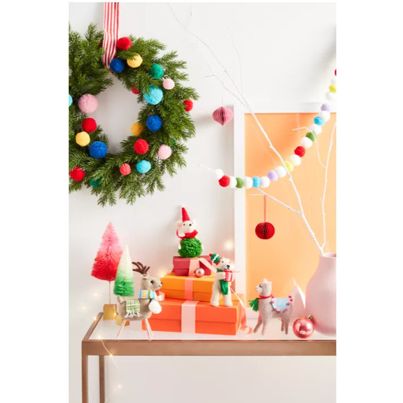 H For Happy Set Of 4 Christmas 2" Paper Squatty Teadrop Tree Ornaments Colorful - Picture 5 of 15